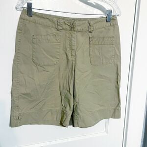 J. Jill Tan Khaki Bermuda Shorts Cotton Women's Size 6 Camp Modest